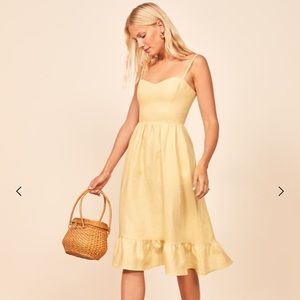 Reformation yellow Eileen Dress size 8